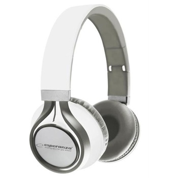 Casti Audio Stereo Esperanza, Sensibilitate 105 dB, AUX In, Impedanda 32 Ohm, Frecventa de Raspuns 20 Hz - 20 kHz, Design Modern, Alb Casti Audio Stereo Esperanza, Sensibilitate 105 dB, AUX In, Impedanda 32 Ohm, Frecventa de Raspuns 20 Hz - 20 kHz, Design Modern, Alb