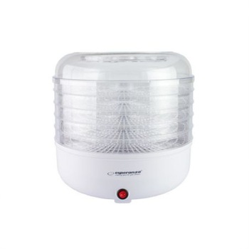 Deshidrator Alimentar Esperanza, Putere 125 W, 5 Tavi Transparente, Ideal pentru fructe&legume, Design Modern, Argintiu Deshidrator Alimentar Esperanza, Putere 125 W, 5 Tavi Transparente, Ideal pentru fructe&legume, Design Modern, Argintiu
