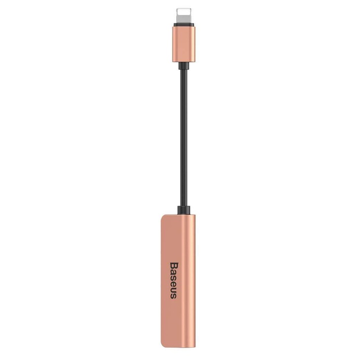 Baseus 3-in-1 IP apa Dual IP & 3,5 mm anya Adapter L52 Blush-arany (CALL52-17)
