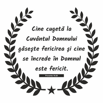 Sticker Decorativ, pentru perete, verset din Biblie, Proverbe 16:20, Citate si mesaje, negru, 97x91 cm Sticker Decorativ, pentru perete, verset din Biblie, Proverbe 16:20, Citate si mesaje, negru, 97x91 cm