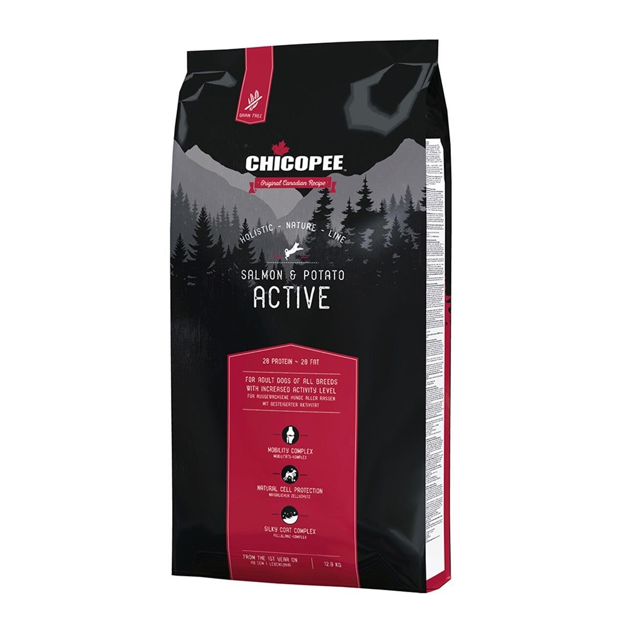 Hrana uscata pentru caini Chicopee Holistic Nature Line Active Somon si Cartofi 12 kg