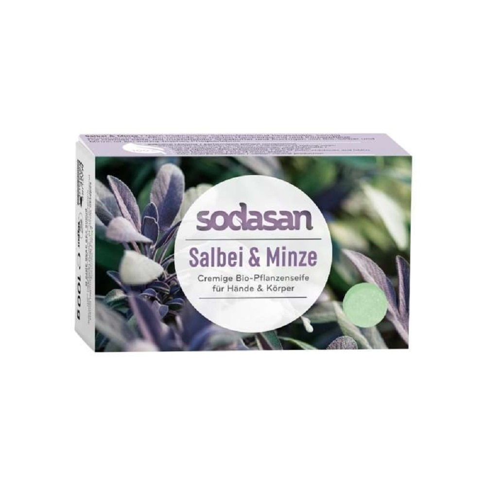 Sapun crema cu salvie si menta 100g Sodasan