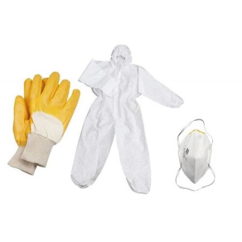 Set protectie, combinezon+manusi+ 3 masti faciale