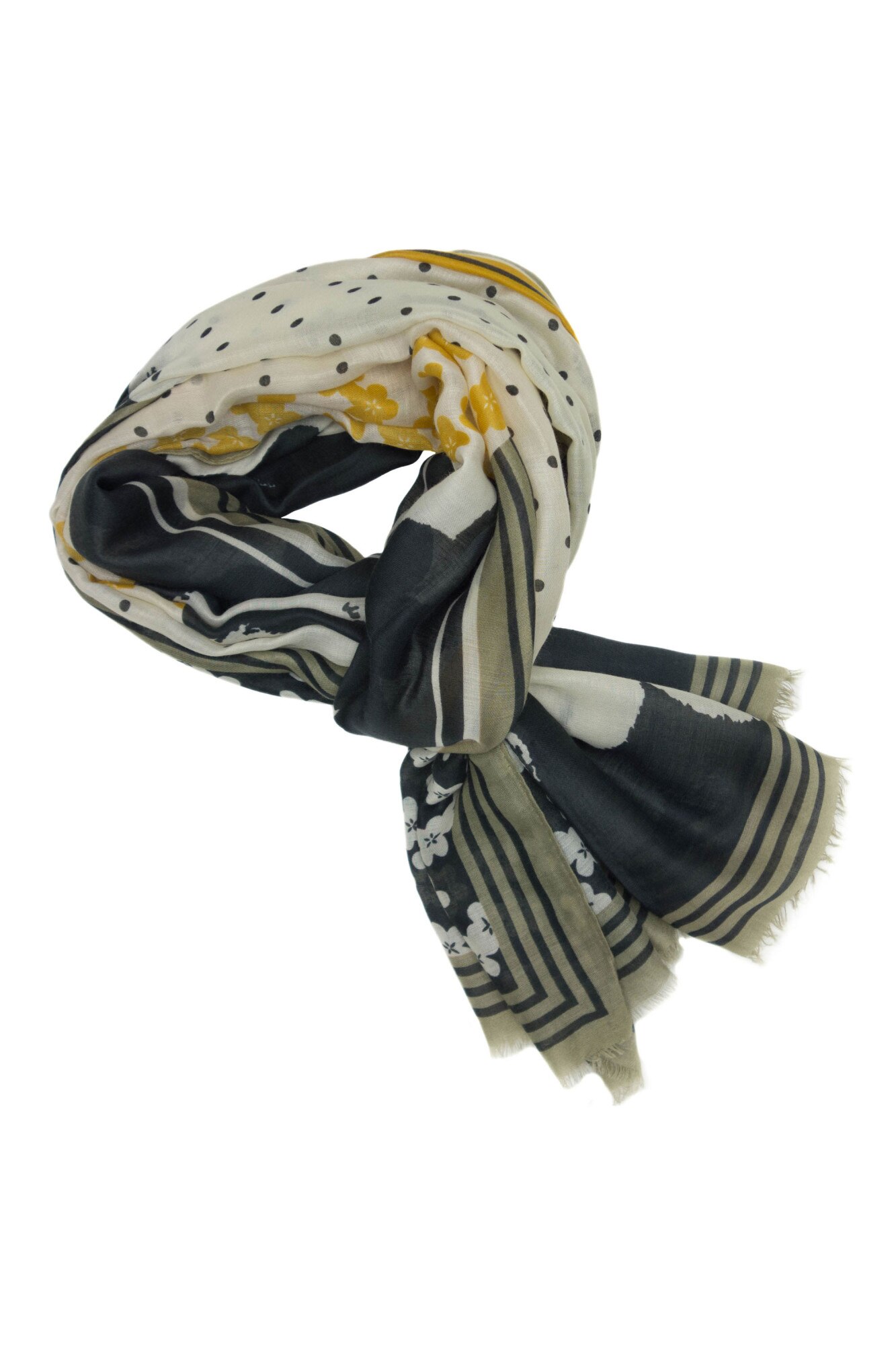 Esarfa, de dama, Buticcochet, cu imprimeu multicolor, 80x180 cm - ES349