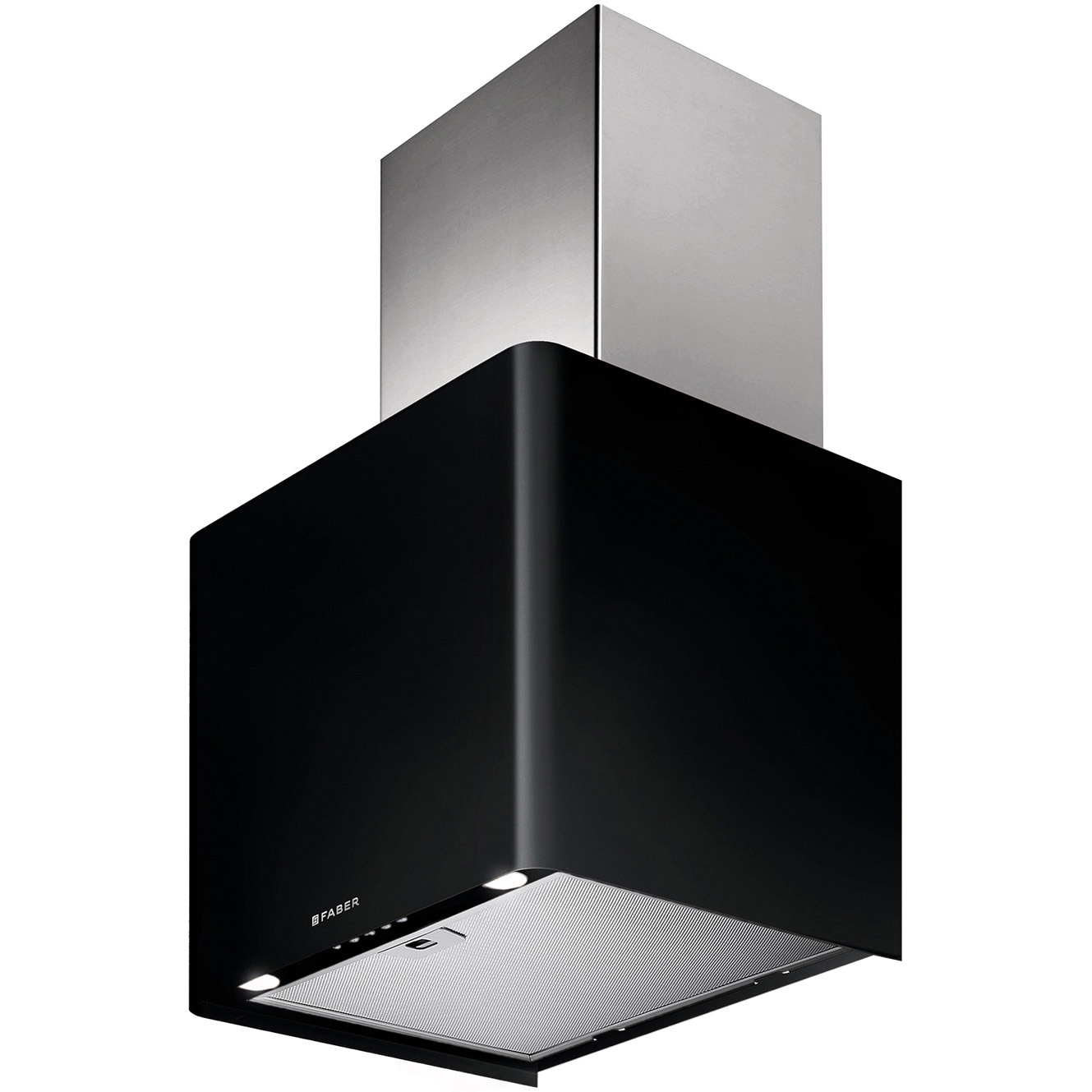 Hota incorporabila decorativa Faber LITHOS EG6 BK LED A45, Putere de absorbtie 580 mc/h, 1 motor, Iluminare LED, 45 cm, Negru