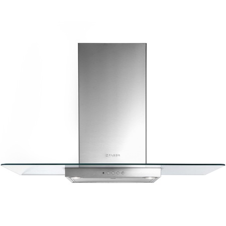 Hota incorporabila decorativa Faber NICE LED SRM X/V A60, Putere de absorbtie 420 mc/h, 1 motor, Iluminare LED, 60 cm, Inox/Sticla