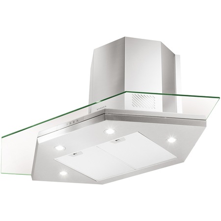 Hota incorporabila decorativa Faber PREMIO ANGOLO/SP EV8 LED X/V A90, Putere de absorbtie 700 mc/h, 1 motor, Iluminare LED, 90 cm, Inox