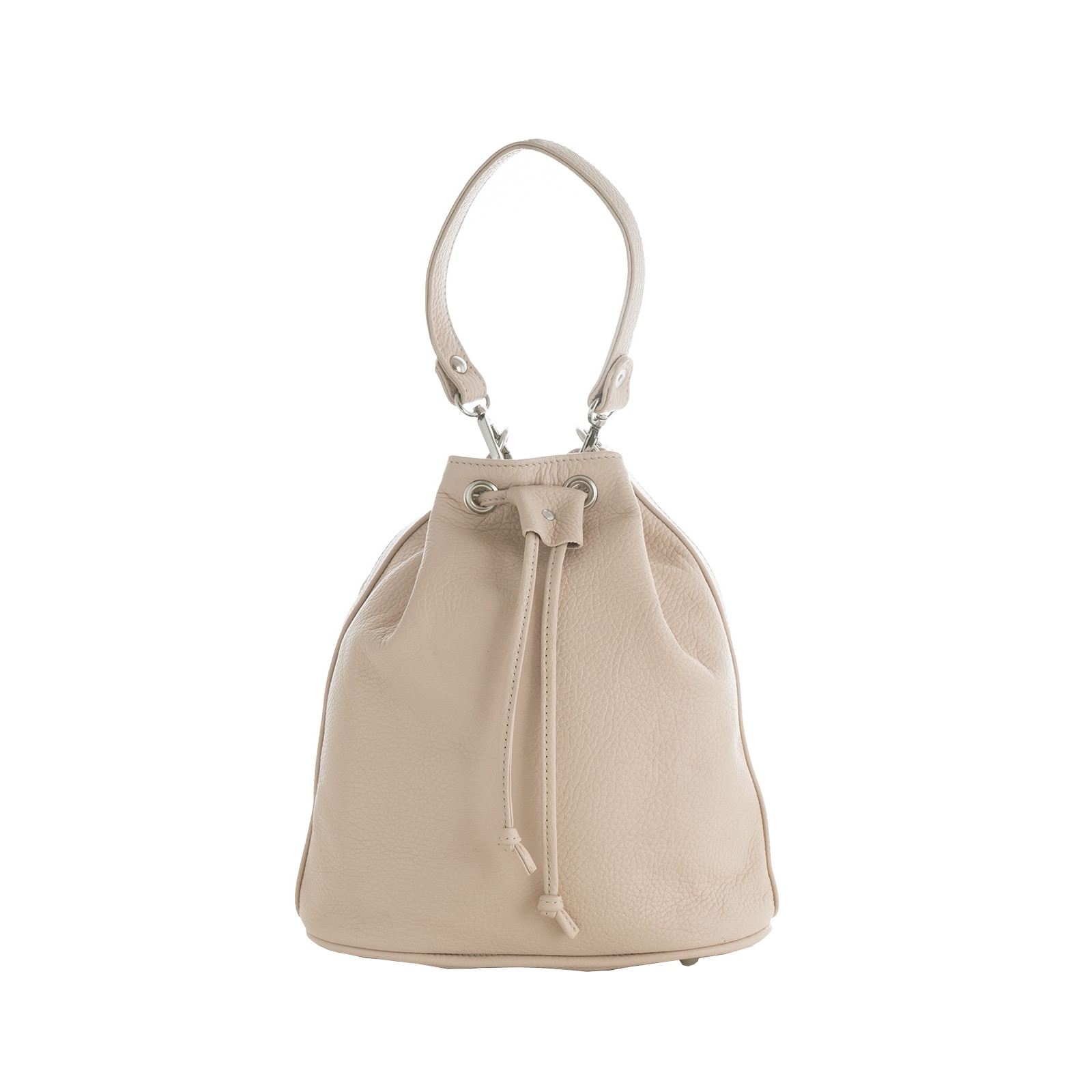 Poseta Kristy bucket din piele naturala nude roze