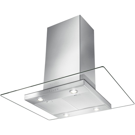 Hota incorporabila decorativa Faber GLASSY ISOLA/SP EV8 X/V A90, Putere de absorbtie 700 mc/h, Iluminare LED, 90 cm, Inox/Sticla
