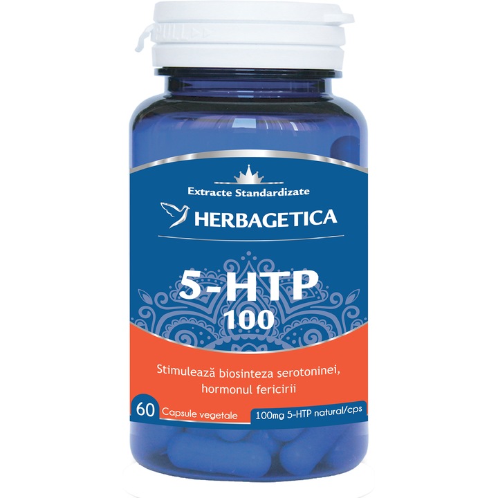 Supliment alimentar 5 HTP 100 Herbagetica, 60 capsule