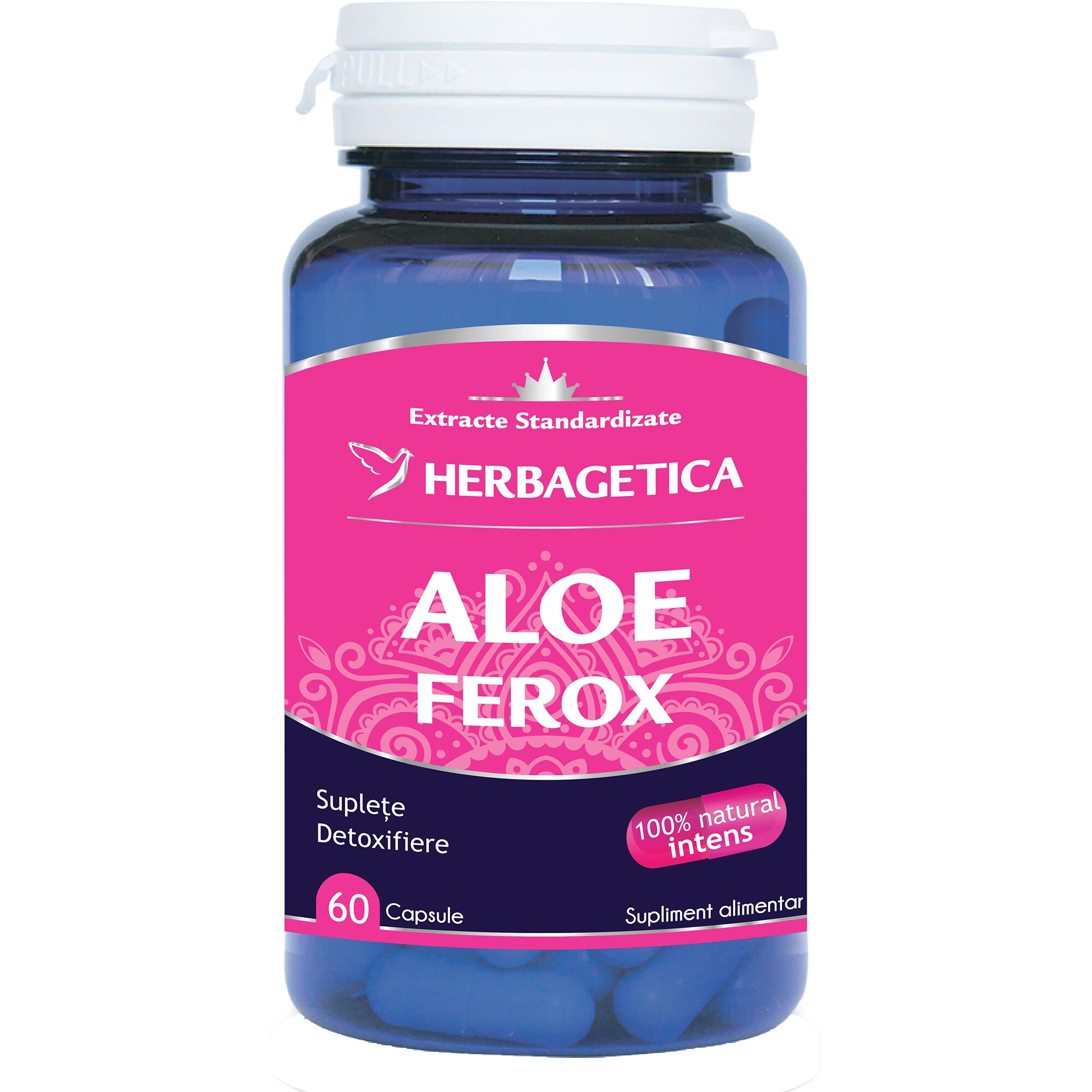 Supliment alimentar Aloe Ferox Herbagetica, 60 capsule