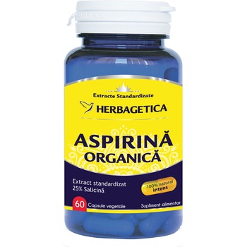 Supliment alimentar Aspirina Organica Cps Vegetale Herbagetica, 60 capsule Supliment alimentar Aspirina Organica Cps Vegetale Herbagetica, 60 capsule