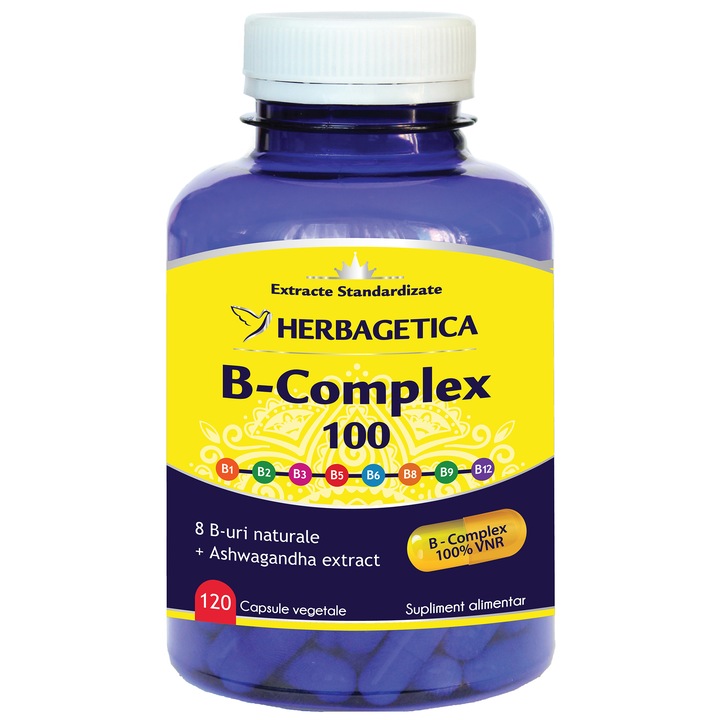 Supliment alimentar B-Complex 100 Herbagetica, 120 capsule