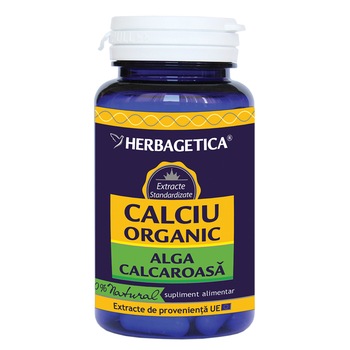Supliment alimentar Calciu Organic Herbagetica, 30 capsule Supliment alimentar Calciu Organic Herbagetica, 30 capsule