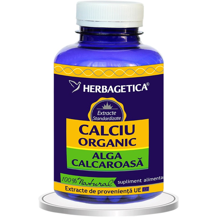 Herbagetica органична хранителна добавка с калций, 120 капсули