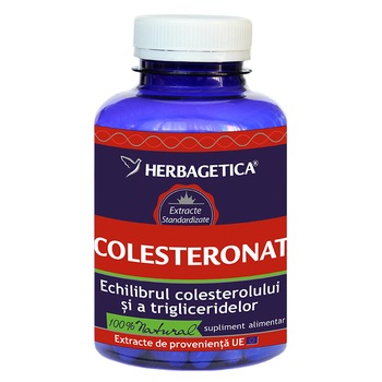 Supliment Alimentar Colesteronat Herbagetica, 120 capsule Supliment Alimentar Colesteronat Herbagetica, 120 capsule