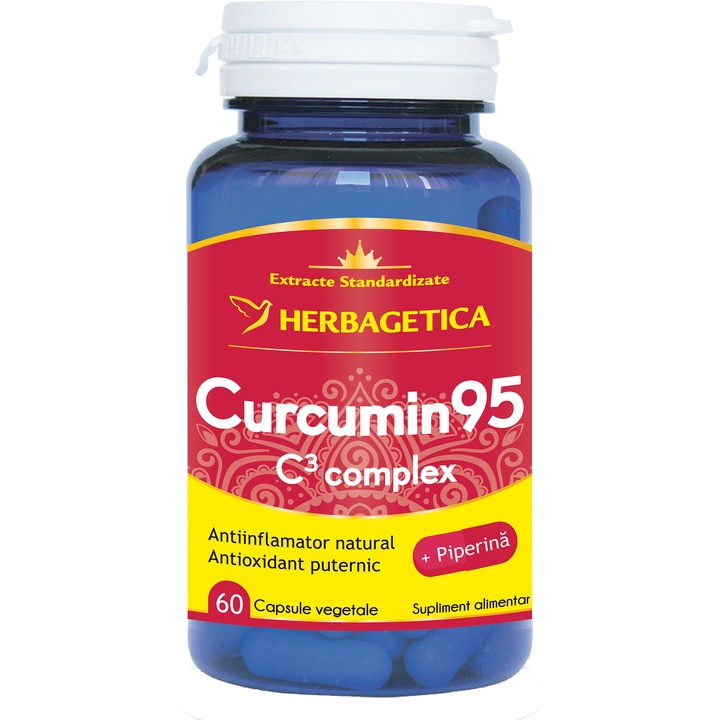Хранителна добавка Куркумин + 95 C3 Herbagetica Complex, 60 капсули