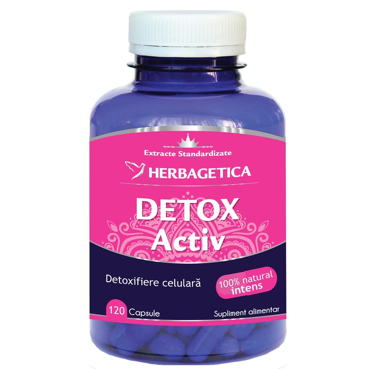 Supliment Alimentar Detox Activ Herbagetica, 120 capsule
