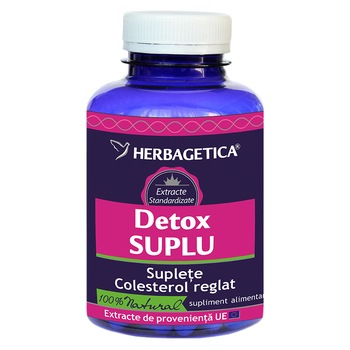 Supliment Alimentar Detox Suplu Herbagetica, 30 capsule Supliment Alimentar Detox Suplu Herbagetica, 30 capsule