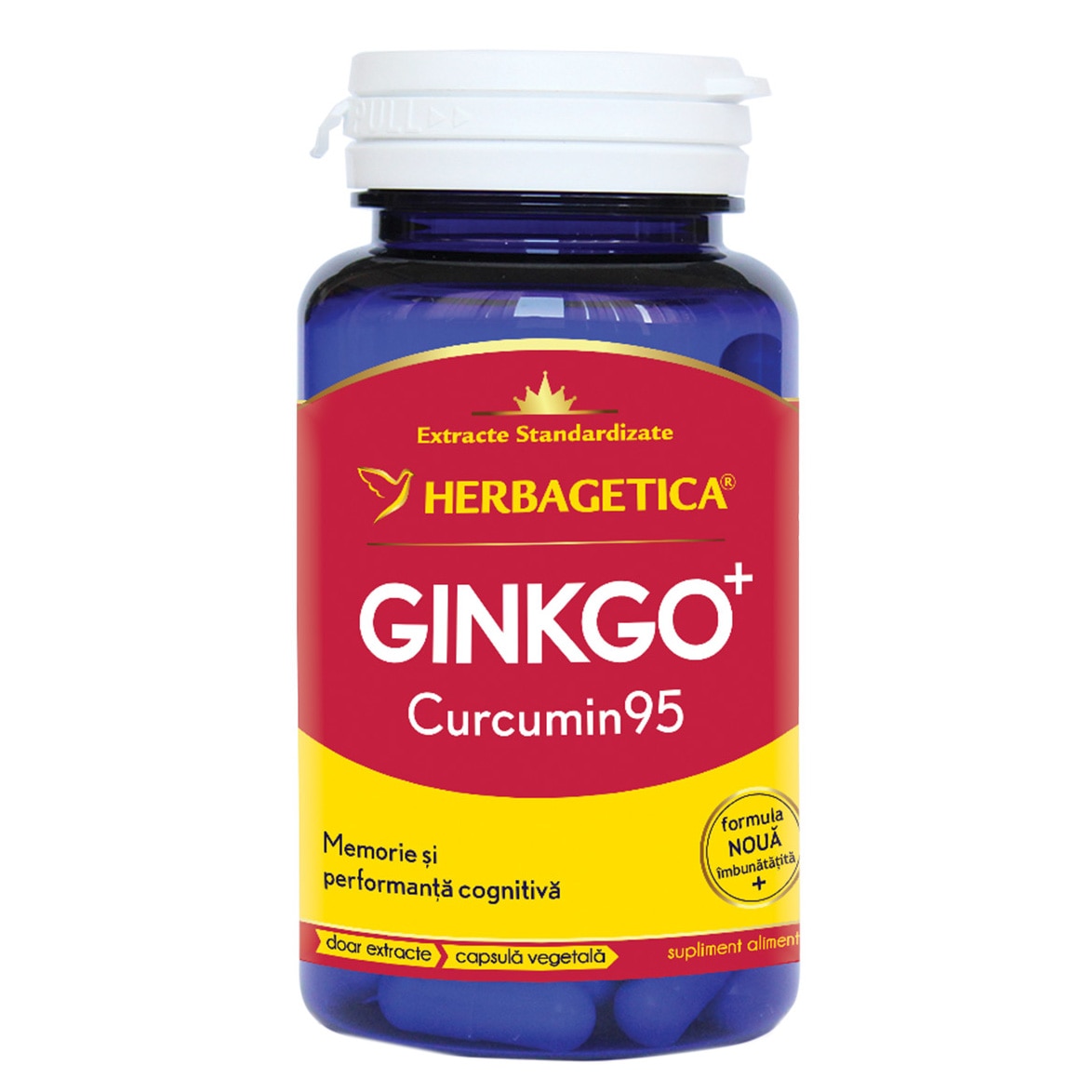 Supliment Alimentar Ginkgo + Curcumin95 Herbagetica, 60 capsule