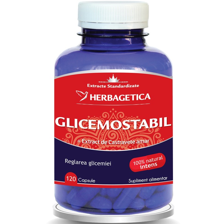 Supliment Alimentar Glicemostabil Herbagetica, 120 capsule
