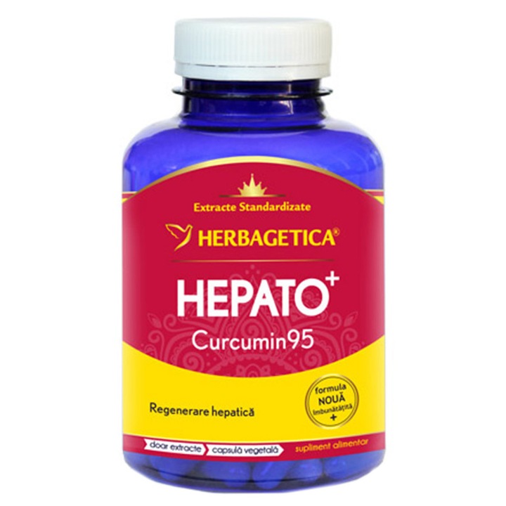 Хранителна добавка Hepato + Curcumin95 Herbagetica, 120 капсули