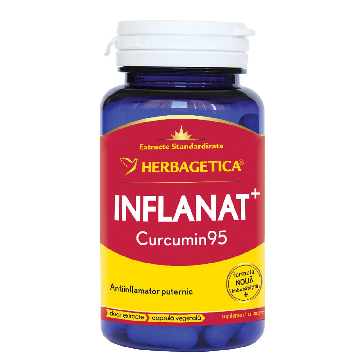 Supliment Alimentar Inflanat + Curcumin 95 Herbagetica, 30 capsule