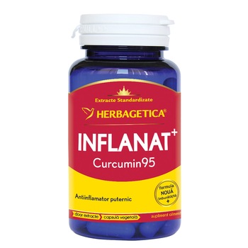 Supliment Alimentar Inflanat + Curcumin 95 Herbagetica, 30 capsule Supliment Alimentar Inflanat + Curcumin 95 Herbagetica, 30 capsule