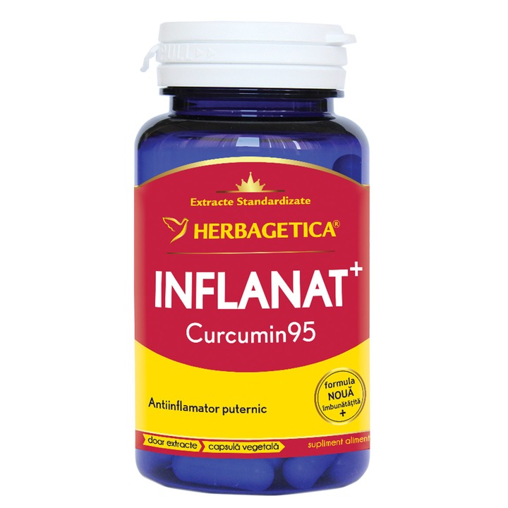 Supliment Alimentar Inflanat + Curcumin 95 Herbagetica, 60 capsule