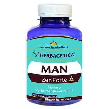 Supliment Alimentar Man Zen Forte Herbagetica, 60 capsule Supliment Alimentar Man Zen Forte Herbagetica, 60 capsule