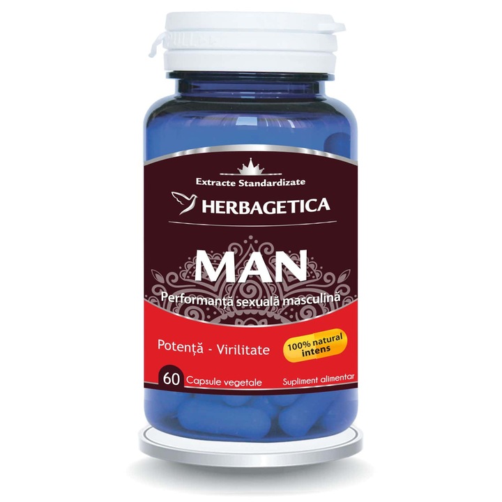 Хранителна добавка Man Herbagetica, 60 капсули