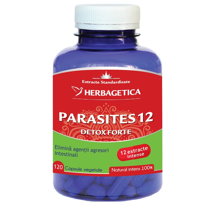 Supliment Alimentar Parasites 12 Detox Forte Herbagetica, 120 capsule