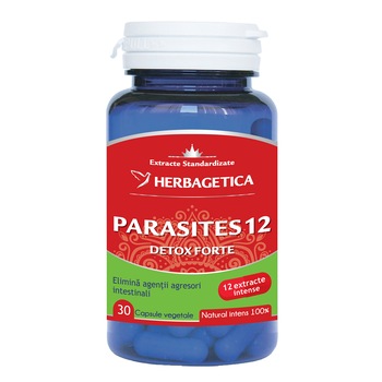 Supliment Alimentar Parasites 12 Detox Forte Herbagetica, 30 capsule Supliment Alimentar Parasites 12 Detox Forte Herbagetica, 30 capsule