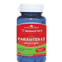 Supliment Alimentar Parasites 12 Detox Forte Herbagetica, 60 capsule