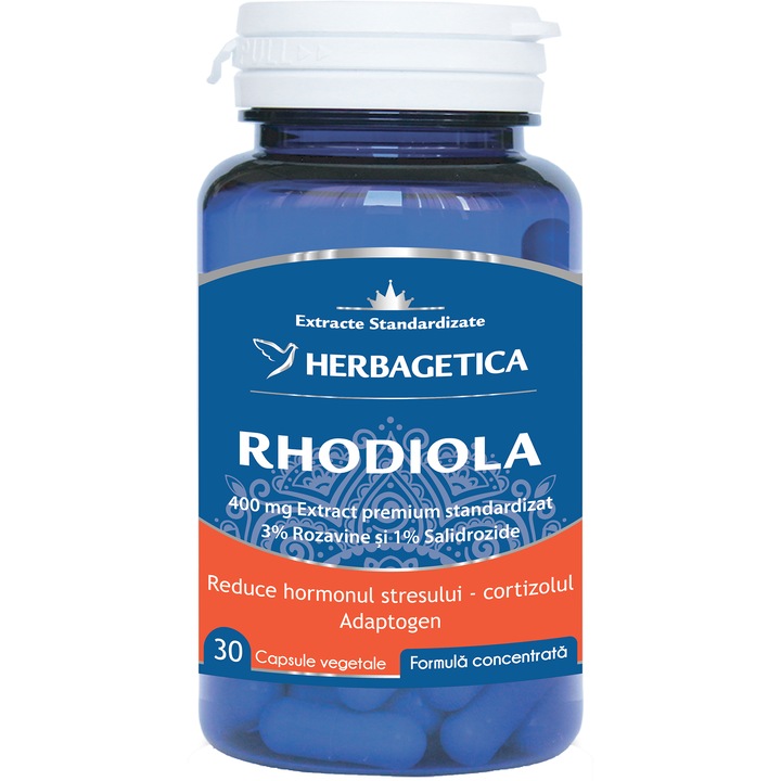 Supliment Alimentar Rhodiola Zen Forte Herbagetica, 30 capsule