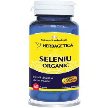 Supliment Alimentar Seleniu Organic Herbagetica, 60 capsule Supliment Alimentar Seleniu Organic Herbagetica, 60 capsule