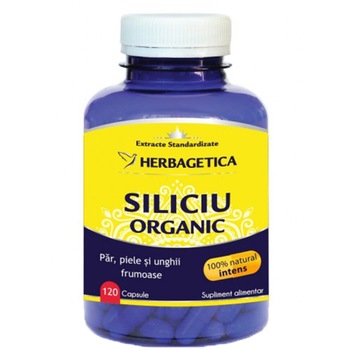 Supliment Alimentar Siliciu Organic Herbagetica, 120 capsule Supliment Alimentar Siliciu Organic Herbagetica, 120 capsule