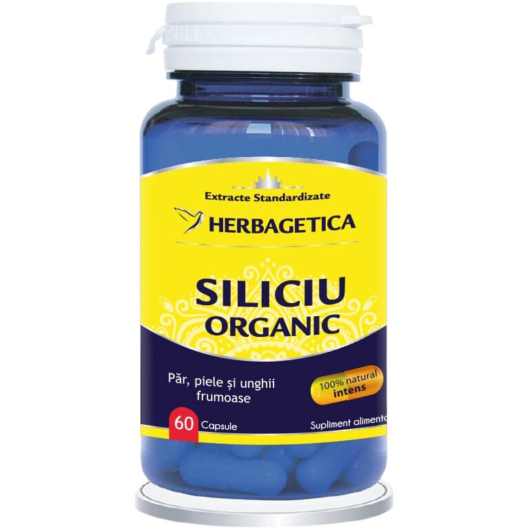 Supliment Alimentar Siliciu Organic Herbagetica, 60 capsule