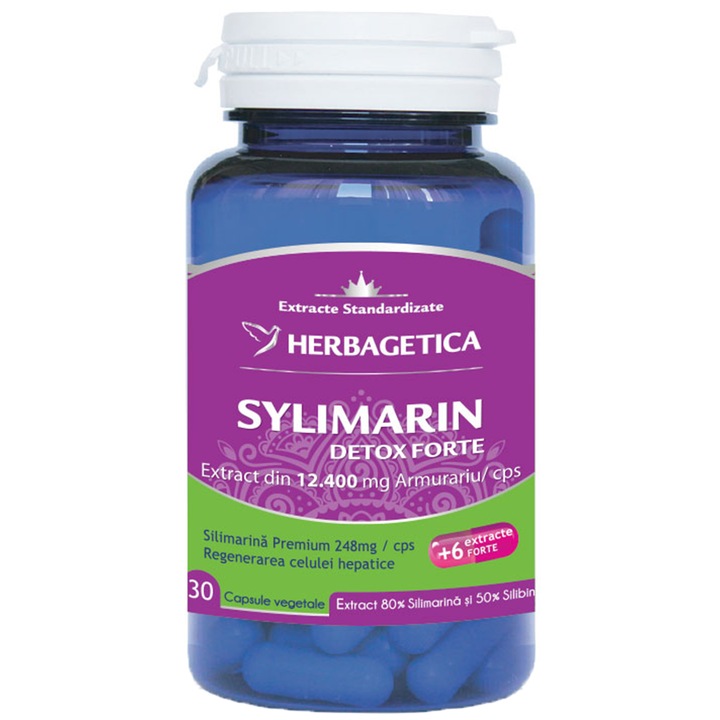 Supliment Alimentar Silymarin 80/50 Detox Forte, 30 capsule