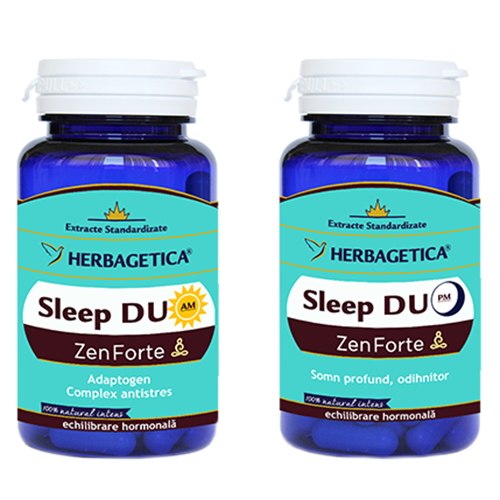 Supliment Alimentar Sleep Duo AM/PM Herbagetica, 120+120 capsule