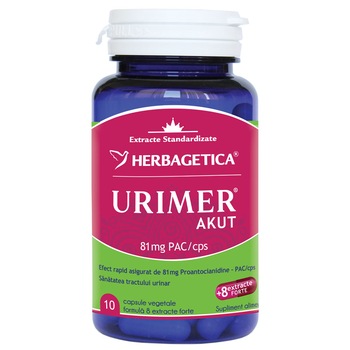 Supliment Alimentar Urimer AKUT Herbagetica, 10 capsule Supliment Alimentar Urimer AKUT Herbagetica, 10 capsule