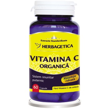 Supliment Alimentar Vitamine C Organica Herbagetica, 60 capsule Supliment Alimentar Vitamine C Organica Herbagetica, 60 capsule
