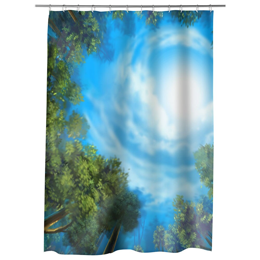 Perdea Dus, Cada, pentru Baie, Heartwork, Triunghiul bermudelor, Model Multicolor, Decoratiuni Baie, 150 x 200 cm