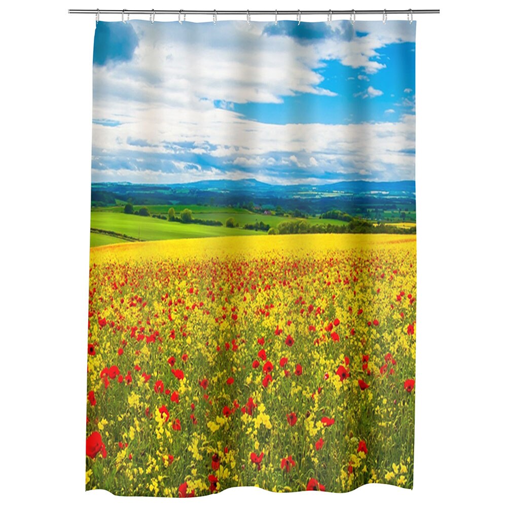 Perdea Dus, Cada, pentru Baie, Heartwork, De la pamant la cer, Model Multicolor, Decoratiuni Baie, 150 x 200 cm