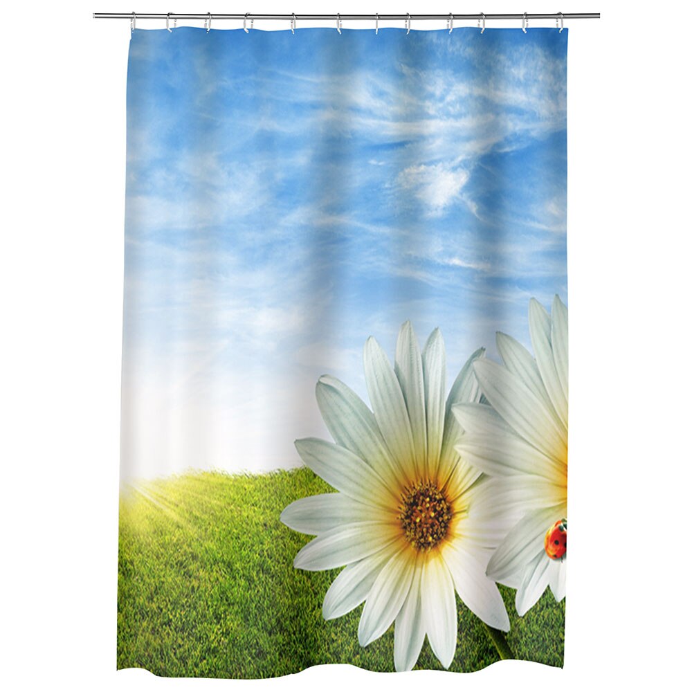 Perdea Dus, Cada, pentru Baie, Heartwork, Doua Flori, Model Multicolor, Decoratiuni Baie, 150 x 200 cm