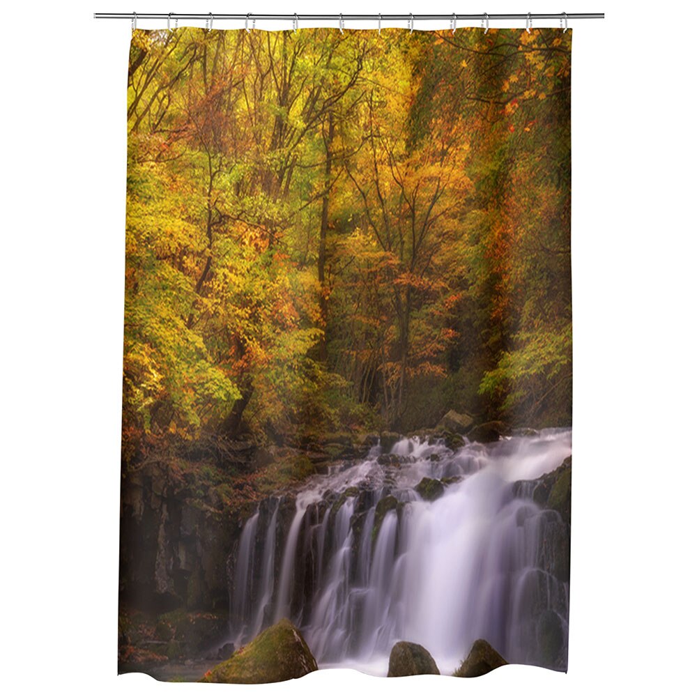 Perdea Dus, Cada, pentru Baie, Heartwork, Cascada in padure, Model Multicolor, Decoratiuni Baie, 150 x 200 cm
