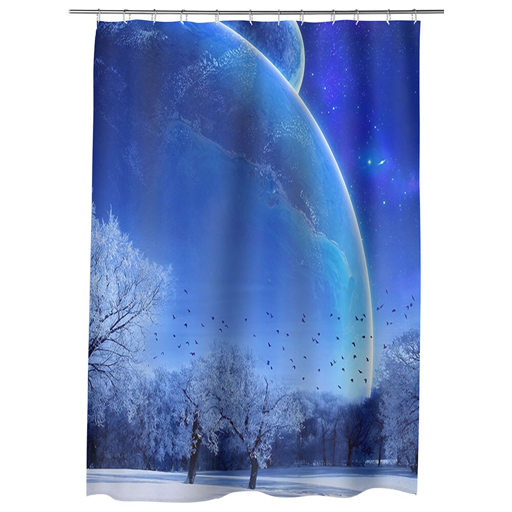 Perdea Dus, Cada, pentru Baie, Heartwork, Planete fantastice, Model Multicolor, Decoratiuni Baie, 150 x 200 cm