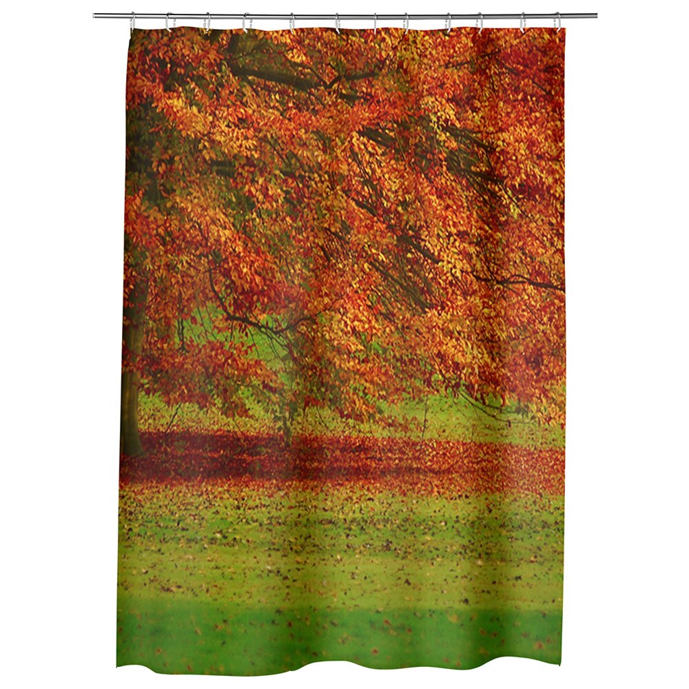 Perdea Dus, Cada, pentru Baie, Heartwork, Copac in campie, Model Multicolor, Decoratiuni Baie, 150 x 200 cm