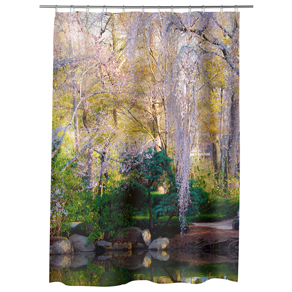 Perdea Dus, Cada, pentru Baie, Heartwork, Gradina botanica, Model Multicolor, Decoratiuni Baie, 150 x 200 cm