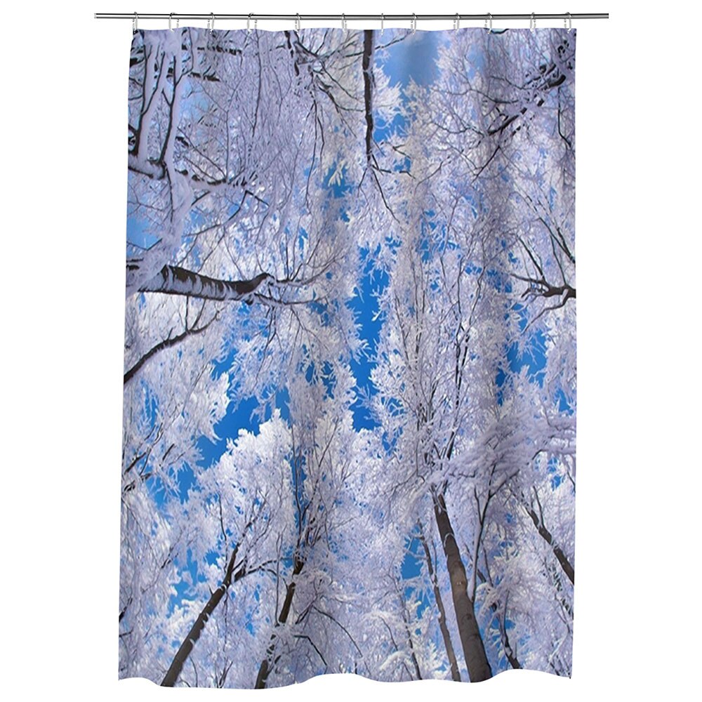 Perdea Dus, Cada, pentru Baie, Heartwork, In sus iarna, Model Multicolor, Decoratiuni Baie, 150 x 200 cm